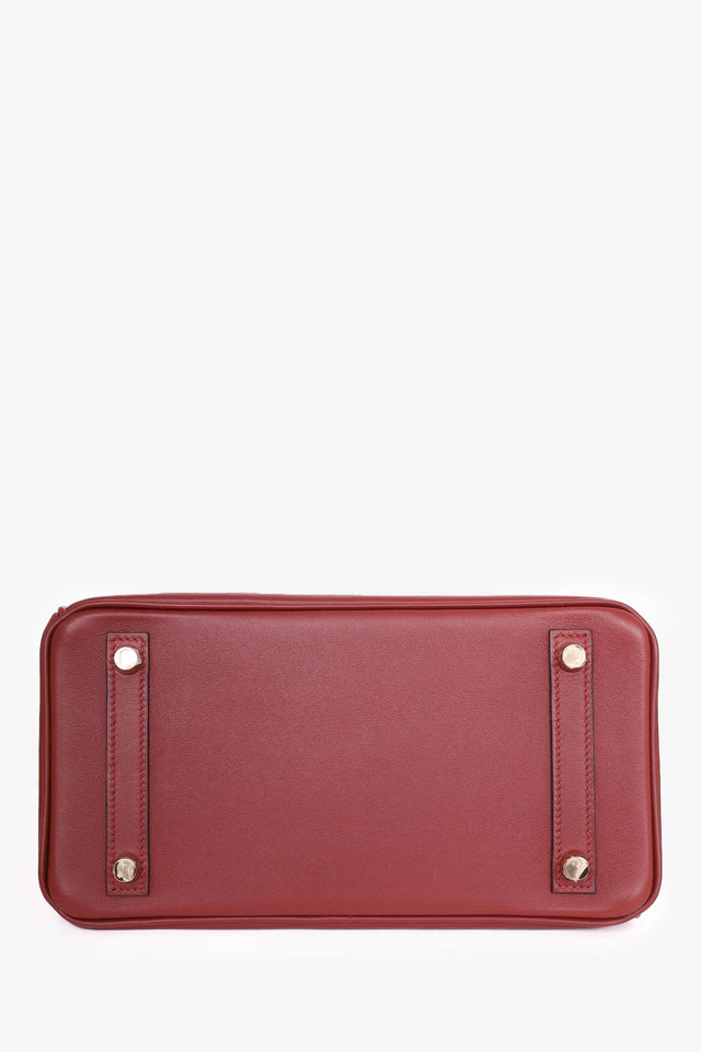 Hermes 2018 Rouge Swift Leather Retourne Birkin 25 Gold Hardware