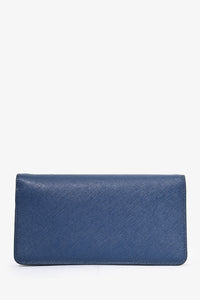 Prada Blue Saffiano Leather Wallet on Chain