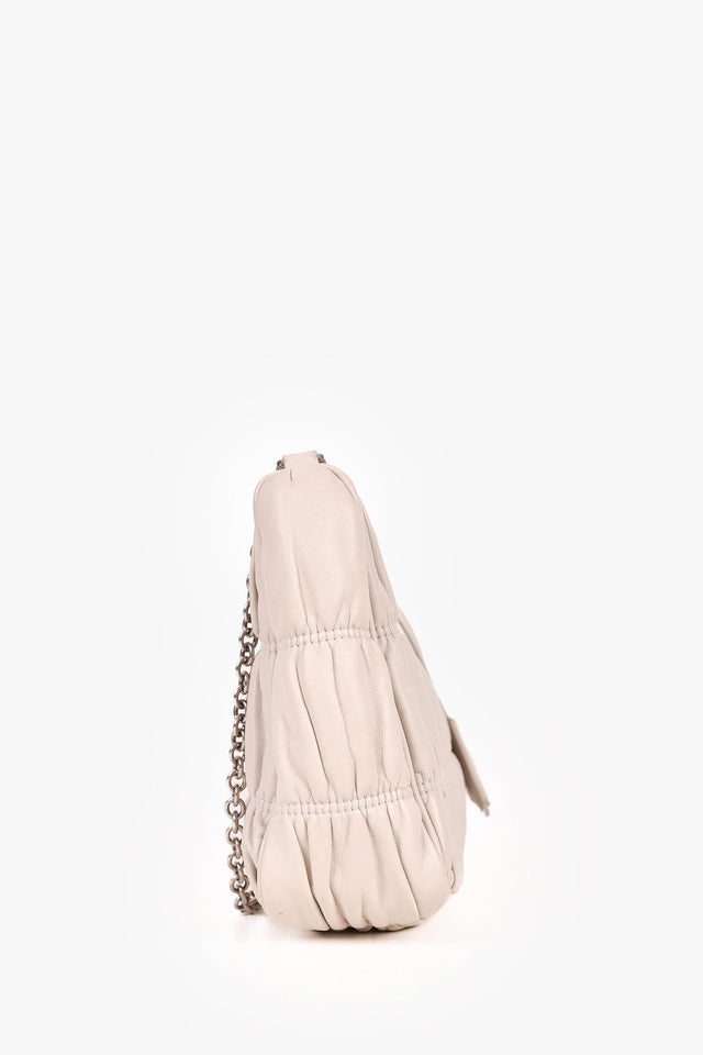 Prada Cream Nappa Gaufre Re-Edition 2005 With Nylon Strap