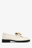 Hermes White Leather 'Impact' Loafers Size 36