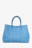Hermes 2014 Blue Clemence Leather Garden Party Tote