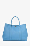 Hermes 2014 Blue Clemence Leather Garden Party Tote