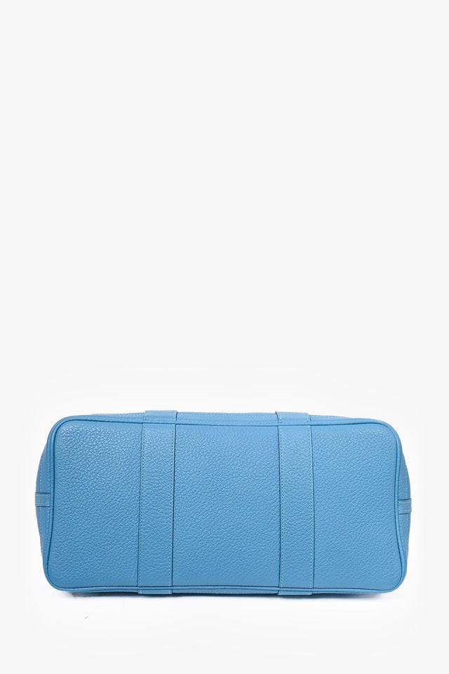 Hermes 2014 Blue Clemence Leather Garden Party Tote