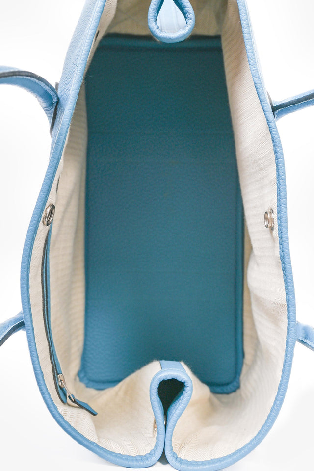 Hermes 2014 Blue Clemence Leather Garden Party Tote