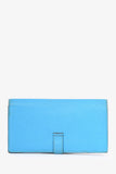 Hermes 2014 Blue Leather Bearn Wallet (As Is)