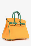 Hermes 2019 Orange/Green Leather Special Order Birkin 25