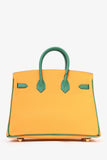Hermes 2019 Orange/Green Leather Special Order Birkin 25