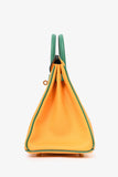 Hermes 2019 Orange/Green Leather Special Order Birkin 25