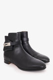 Hermes Black Leather Neo Ankle Boots Size 37.5