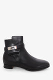 Hermes Black Leather Neo Ankle Boots Size 37.5