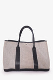 Hermes 2002 Beige/Black Coated Canvas/Leather Garden Party 36