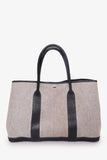 Hermes 2002 Beige/Black Coated Canvas/Leather Garden Party 36