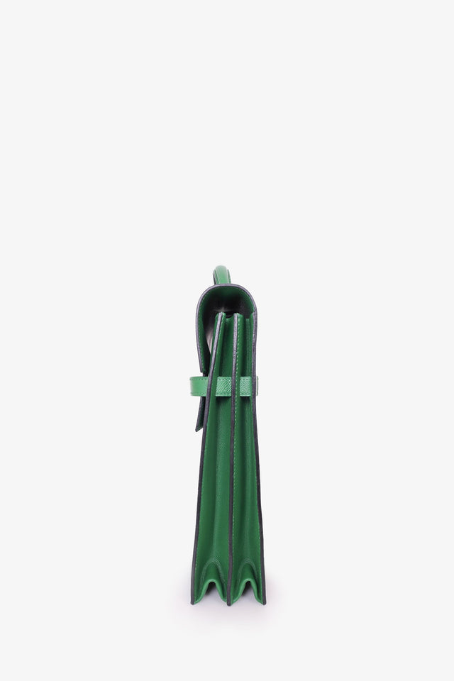 Hermes 1995 Green Epsom Leather Kelly Depeche 38 Briefcase
