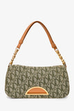 Christian Dior 1991 Green/Cream Canvas Monogram 'Maris Pearl' Shoulder Bag