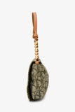Christian Dior 1991 Green/Cream Canvas Monogram 'Maris Pearl' Shoulder Bag