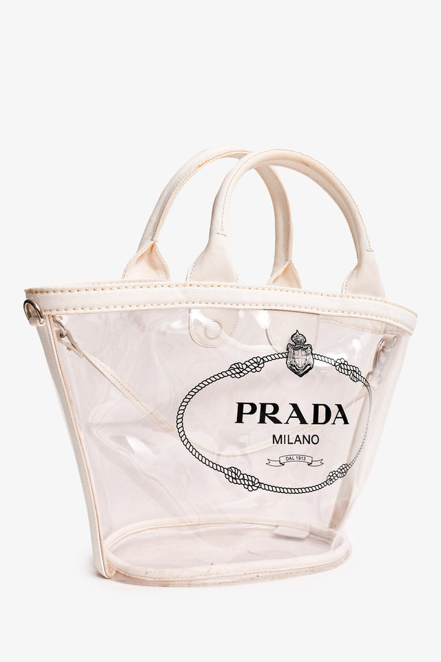 Prada Clear PVC Logo Tote (As Is)