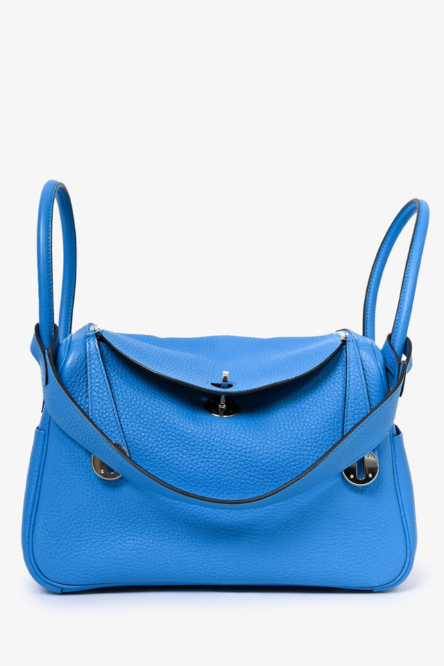 Hermes 2017 Zanzibar Blue Clemence Leather Lindy 26