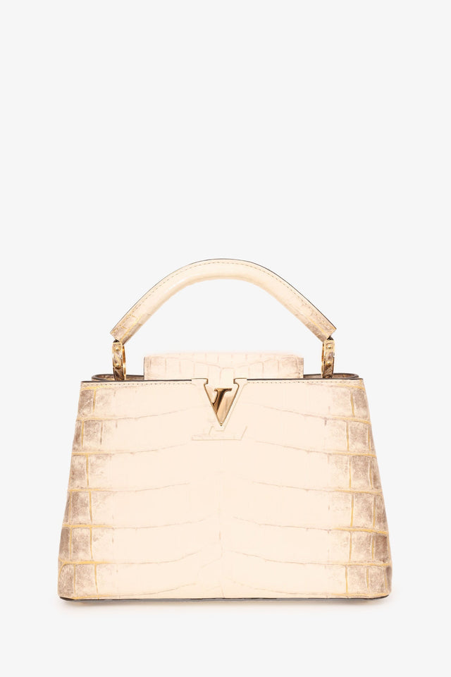 Louis Vuitton 2022 Himalayan Niloticus Crocodile Capucines BB Top Handle 1ith Strap