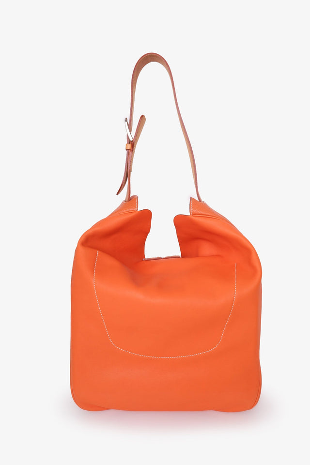 Hermes 2014 Orange Swift & Clemence Virevolte 29 Shoulder Bag