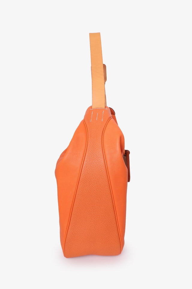 Hermes 2014 Orange Swift & Clemence Virevolte 29 Shoulder Bag