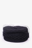 Christian Dior Black Newsboy Hat with Black Veil