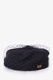 Christian Dior Black Newsboy Hat with Black Veil