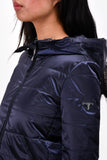 Prada Navy Nylon Quilted Hooded Jacket Size 38