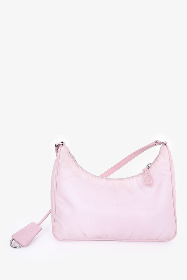 Prada Rosa Tessuto Nylon Saffiano Mini Re-Edition 2005 Bag