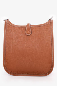 Hermes 2020 Gold Clemence Leather Evelyne TPM Crossbody