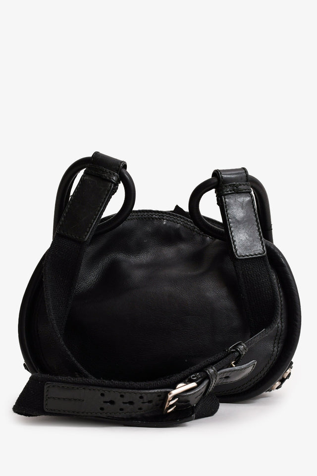 Christian Dior 2010 Black Leather Lattice Crossbody Bag (As Is)