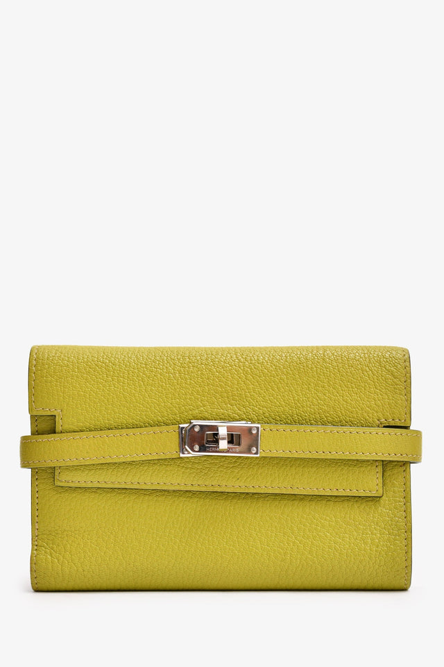 Hermes 2008 Green Mysore Leather Kelly Wallet