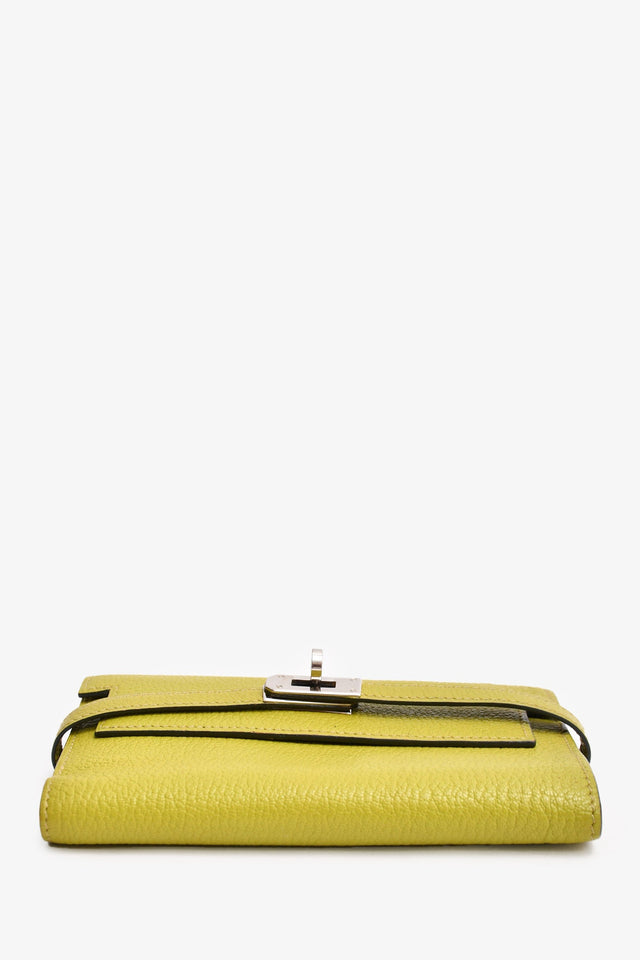 Hermes 2008 Green Mysore Leather Kelly Wallet