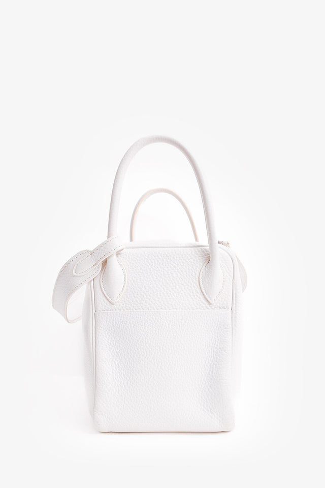 Hermes 2008 White Clemence Leather Lindy 30 (As Is)