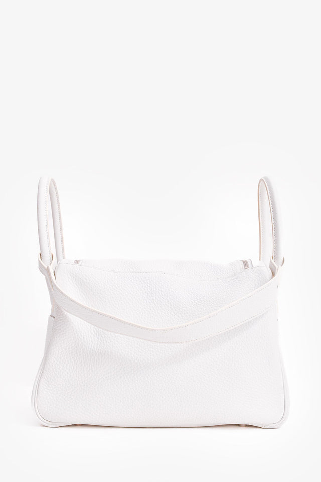 Hermes 2008 White Clemence Leather Lindy 30 (As Is)