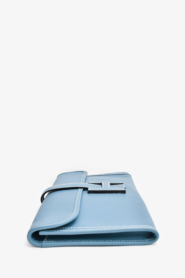 Hermes 2011 Blue Jean Epsom Leather Jige Elan 29 Clutch