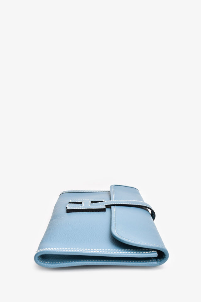 Hermes 2011 Blue Jean Epsom Leather Jige Elan 29 Clutch