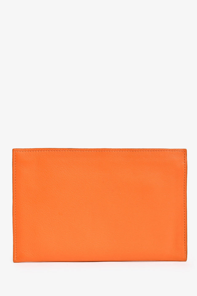 Hermes 2008 Orange Swift Leather Zipper Pouch