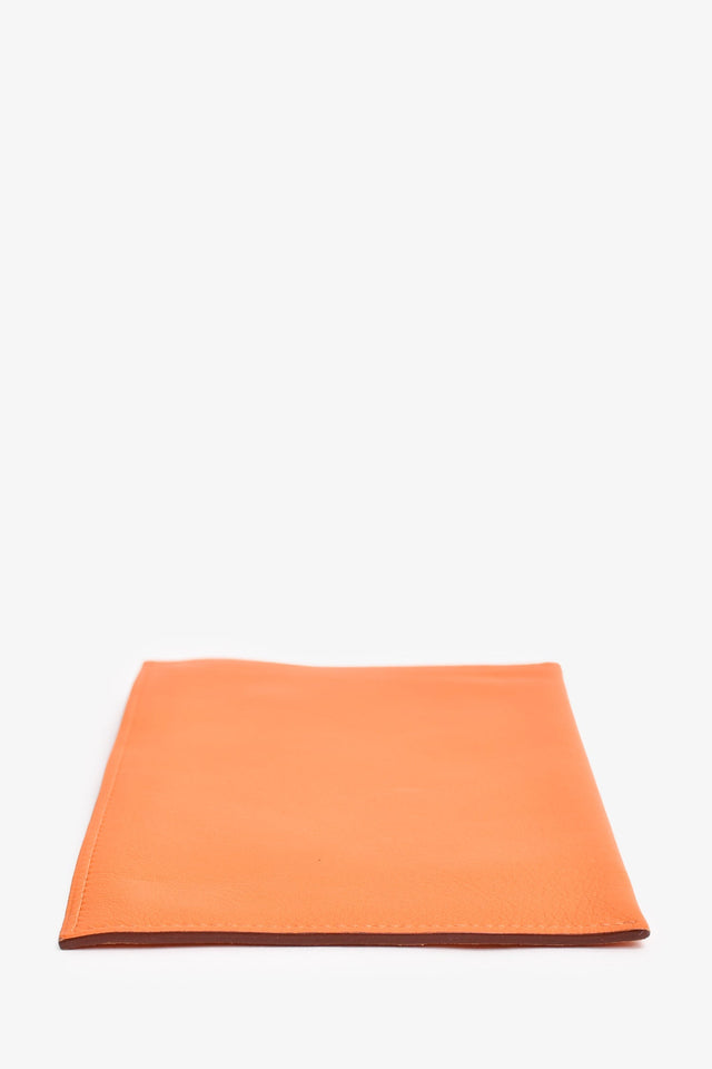 Hermes 2008 Orange Swift Leather Zipper Pouch