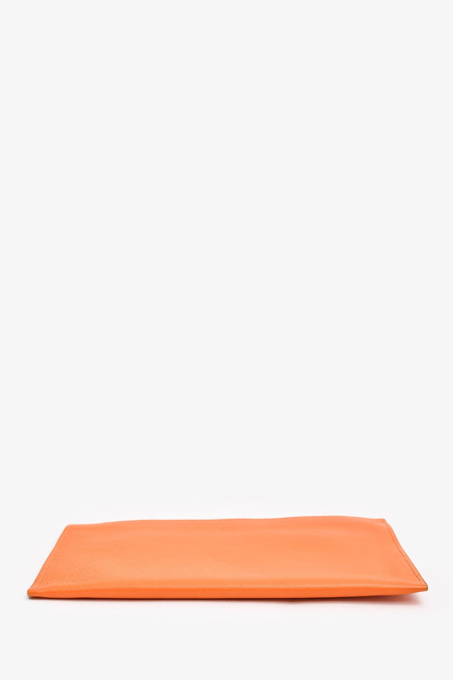 Hermes 2008 Orange Swift Leather Zipper Pouch