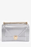 Christian Dior 2017 Silver Leather Small 'Diorama' Shoulder Bag