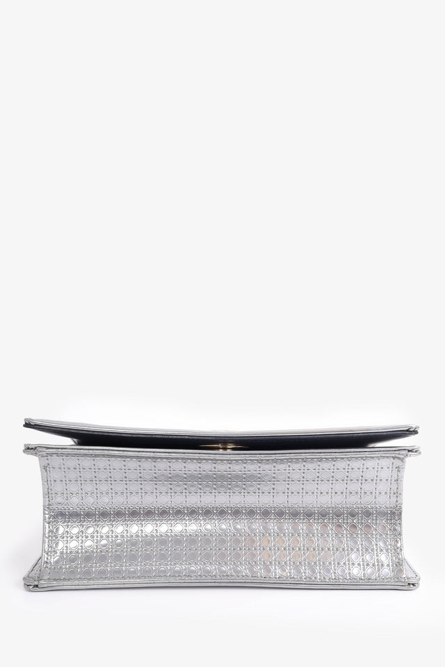 Christian Dior 2017 Silver Leather Small 'Diorama' Shoulder Bag