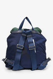 Prada Green/Navy Nylon/Saffiano Leather Trim Backpack
