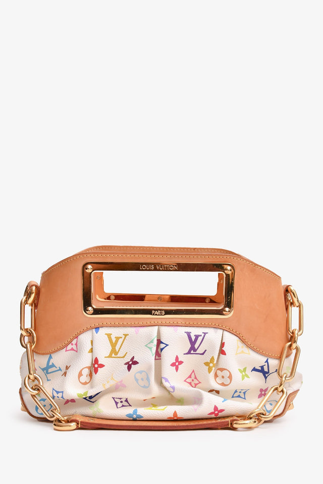 Louis Vuitton 2011 White Multicoloured Judy PM Handbag with Chain