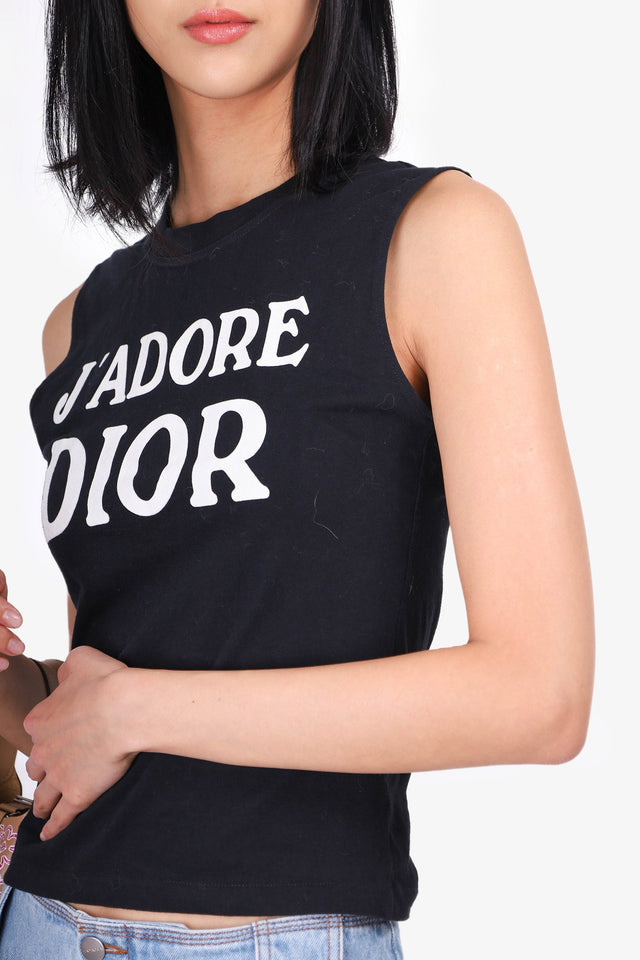 Christian Dior J'adore Black Tank Top Size 6