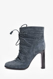 Hermes Teal Suede Lace Up Ankle Boots Size 40