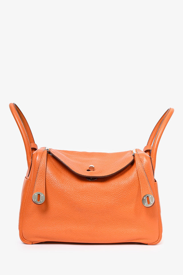 Hermes 2013 Orange Clemence Lindy 30 (As Is)