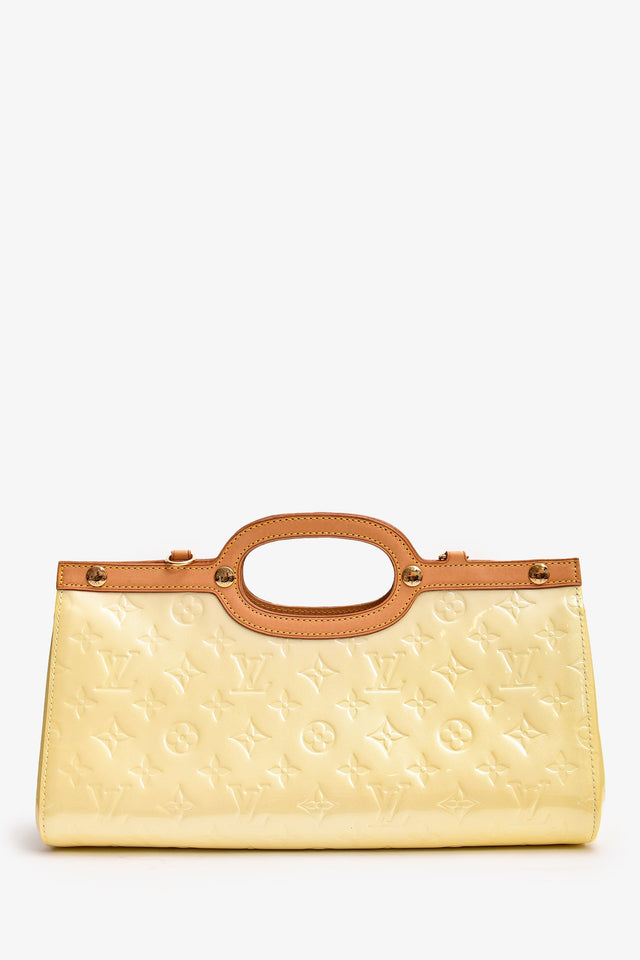 Louis Vuitton 2006 Yellow Vernis Roxbury Top Handle with Strap