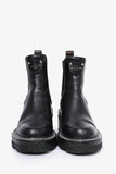 Louis Vuitton 2020 Black Leather Monogram Trim 'Beaubourg' Ankle Boots Size 36