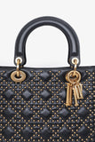 Christian Dior 2017 Black Leather Medium Studded Supple Lady Dior Bag