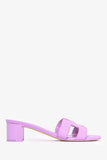 Hermes Lilac Leather Oasis Sandals Size 37
